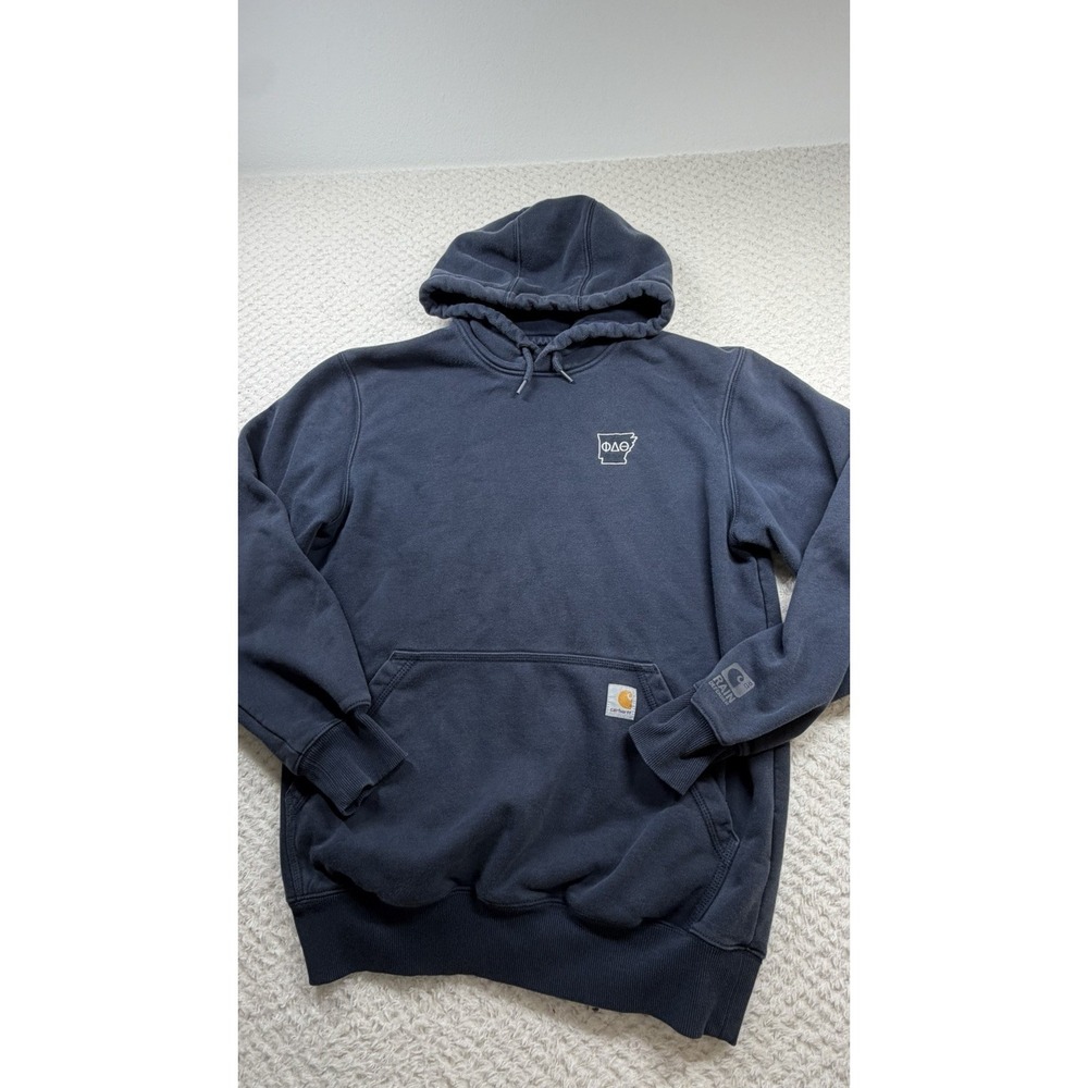 Carhartt Rain Defender Hoodie Mens Medium Phi Delta Theta Navy Blue